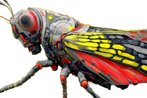 Cyberpunk Moth Alien Vinyl Car Decal Sticker – Waterproof & UV-Resistant 8"