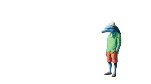 Dolphin Man Beach Vinyl Car Decal Sticker – Waterproof & UV-Resistant 8"