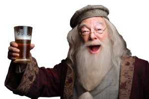 Joyful Dumbledore Beer Vinyl Car Decal Sticker – Waterproof & UV-Resistant 8"