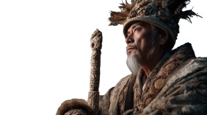 Prehistoric Emperor Portrait Vinyl Car Decal Sticker – Waterproof & UV-Resistant 8"