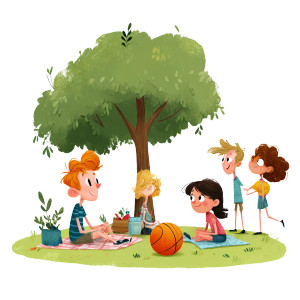 Kids At Picnic Vinyl Car Decal Sticker – Waterproof & UV-Resistant 8" Kids At Picnic Vinyl Car Decal Sticker – Waterproof & UV-Resistant 8"