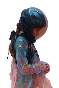 Futuristic Robot Girl Vinyl Car Decal Sticker – Waterproof & UV-Resistant 8"