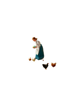 Girl Feeding Chickens Vinyl Car Decal Sticker – Waterproof & UV-Resistant 8"