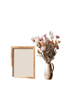 Wooden Frame Bouquet Vinyl Car Decal Sticker – Waterproof & UV-Resistant 8"