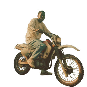 Vintage Bike Rider Vinyl Car Decal Sticker – Waterproof & UV-Resistant 8"