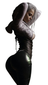 Leather Waifu Pose V12 Vinyl Car Decal Sticker – Waterproof & UV-Resistant 8"