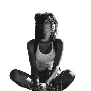 Contemplative Girl Noir Vinyl Car Decal Sticker – Waterproof & UV-Resistant 8"