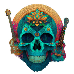 Psychedelic Skull Lotus Vinyl Car Decal Sticker – Waterproof & UV-Resistant 8"