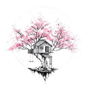 Tree Cabin Illustration Vinyl Car Decal Sticker – Waterproof & UV-Resistant 8" Tree Cabin Illustration Vinyl Car Decal Sticker – Waterproof & UV-Resistant 8"