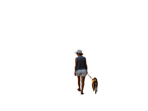 Woman Walking Dog V2 Vinyl Car Decal Sticker – Waterproof & UV-Resistant 8"