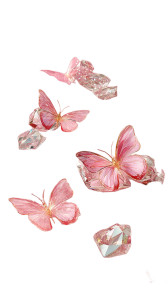Pink Crystal Butterflies V2 Vinyl Car Decal Sticker – Waterproof & UV-Resistant 8"