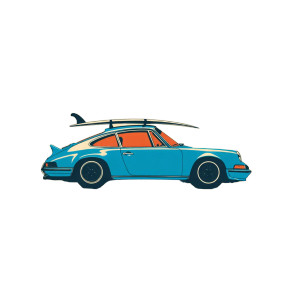 Blue Porsche 911 V2 Vinyl Car Decal Sticker – Waterproof & UV-Resistant 8"