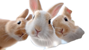 Adorable Rabbits Bloom V6 Vinyl Car Decal Sticker – Waterproof & UV-Resistant 8"