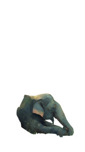 Sad Elephant Resting Vinyl Car Decal Sticker – Waterproof & UV-Resistant 8"