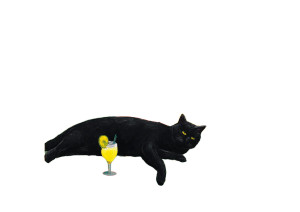 Black Cat On Sofa Vinyl Car Decal Sticker – Waterproof & UV-Resistant 8"