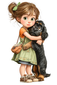 Girl With Newfoundland Vinyl Car Decal Sticker – Waterproof & UV-Resistant 8"