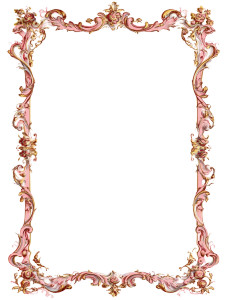 Rococo Pink Gold Frame Vinyl Car Decal Sticker – Waterproof & UV-Resistant 8"