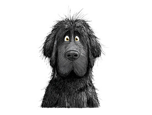 Goofy Newfoundland Dog Vinyl Car Decal Sticker – Waterproof & UV-Resistant 8"