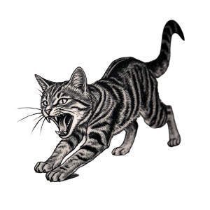 Roaring Tabby Tattoo Vinyl Car Decal Sticker – Waterproof & UV-Resistant 8"