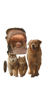 Dogs Pulling Stroller Vinyl Car Decal Sticker – Waterproof & UV-Resistant 8"