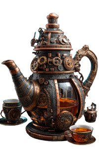 Steampunk Teapot Vinyl Car Decal Sticker – Waterproof & UV-Resistant 8"