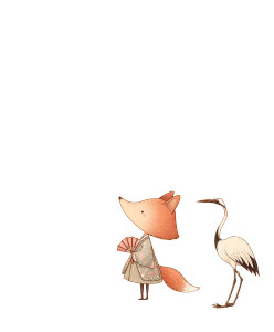 Fox In Kimono Vinyl Car Decal Sticker – Waterproof & UV-Resistant 8"