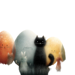 Easter Spring Cat Vinyl Car Decal Sticker – Waterproof & UV-Resistant 8"