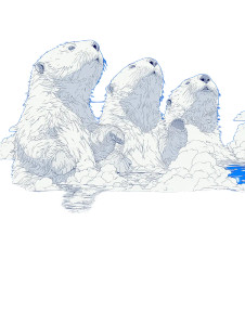 Floating Sea Otters Vinyl Car Decal Sticker – Waterproof & UV-Resistant 8"