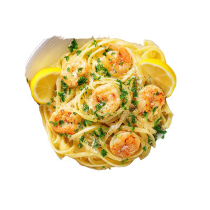 Shrimp Scampi Pasta Vinyl Car Decal Sticker – Waterproof & UV-Resistant 8"