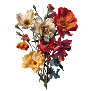 Colorful Withered Flowers Vinyl Car Decal Sticker – Waterproof & UV-Resistant 8" Colorful Withered Flowers Vinyl Car Decal Sticker – Waterproof & UV-Resistant 8"