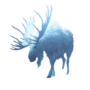 Celestial Moose Charge Vinyl Car Decal Sticker – Waterproof & UV-Resistant 8"