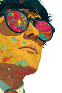 Psychedelic Sunglasses Man Vinyl Car Decal Sticker – Waterproof & UV-Resistant 8"