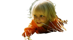 Blonde Child In Meadow Vinyl Car Decal Sticker – Waterproof & UV-Resistant 8"