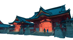Japanese Temple Animation Vinyl Car Decal Sticker – Waterproof & UV-Resistant 8"