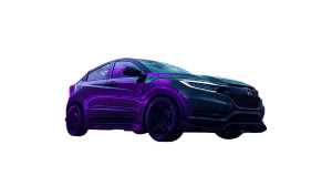 Purple Cyberpunk Vezel Vinyl Car Decal Sticker – Waterproof & UV-Resistant 8"