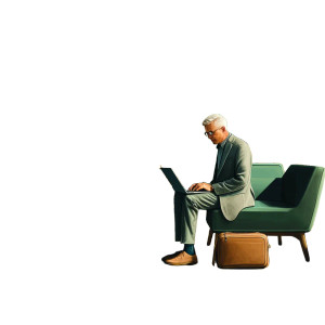 Business Person Working Vinyl Car Decal Sticker – Waterproof & UV-Resistant 8"