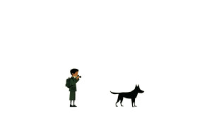 Boy With Military Dog Vinyl Car Decal Sticker – Waterproof & UV-Resistant 8"