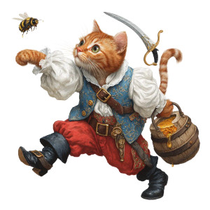 Pirate Cat Chase V2 Vinyl Car Decal Sticker – Waterproof & UV-Resistant 8"