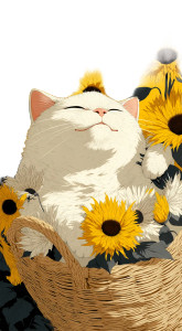 Sleeping Cat Illustration Vinyl Car Decal Sticker – Waterproof & UV-Resistant 8"