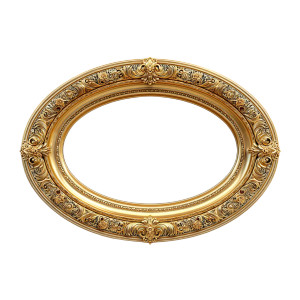 Golden Oval Frame Vinyl Car Decal Sticker – Waterproof & UV-Resistant 8"