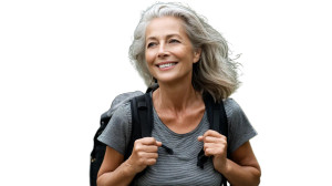 Happy Senior Woman V2 Vinyl Car Decal Sticker – Waterproof & UV-Resistant 8"