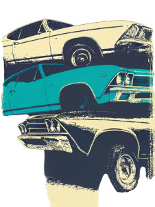 Wrecked Muscle Cars Vinyl Car Decal Sticker – Waterproof & UV-Resistant 8"