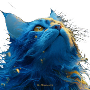 Blue Magical Cat Vinyl Car Decal Sticker – Waterproof & UV-Resistant 8" Blue Magical Cat Vinyl Car Decal Sticker – Waterproof & UV-Resistant 8"