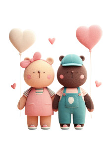 Fluffy Bears Play Vinyl Car Decal Sticker – Waterproof & UV-Resistant 8"