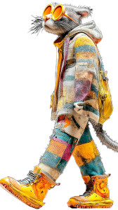 Anthropomorphic Cat Model Vinyl Car Decal Sticker – Waterproof & UV-Resistant 8"