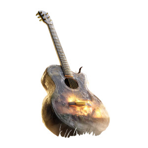 Weeping Guitar Vinyl Car Decal Sticker – Waterproof & UV-Resistant 8"