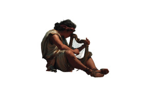 King David Playing Harp Vinyl Car Decal Sticker – Waterproof & UV-Resistant 8"