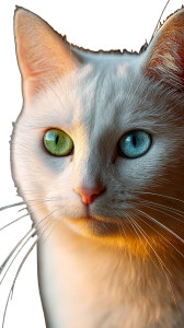 Heterochromatic Cat Portrait Vinyl Car Decal Sticker – Waterproof & UV-Resistant 8" Heterochromatic Cat Portrait Vinyl Car Decal Sticker – Waterproof & UV-Resistant 8"