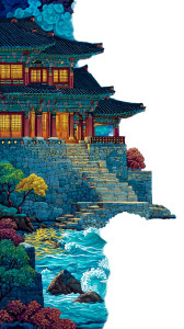 Korean Palace Night Vinyl Car Decal Sticker – Waterproof & UV-Resistant 8"