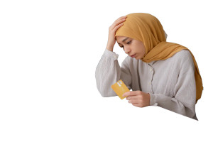 Concerned Malay Woman Vinyl Car Decal Sticker – Waterproof & UV-Resistant 8"